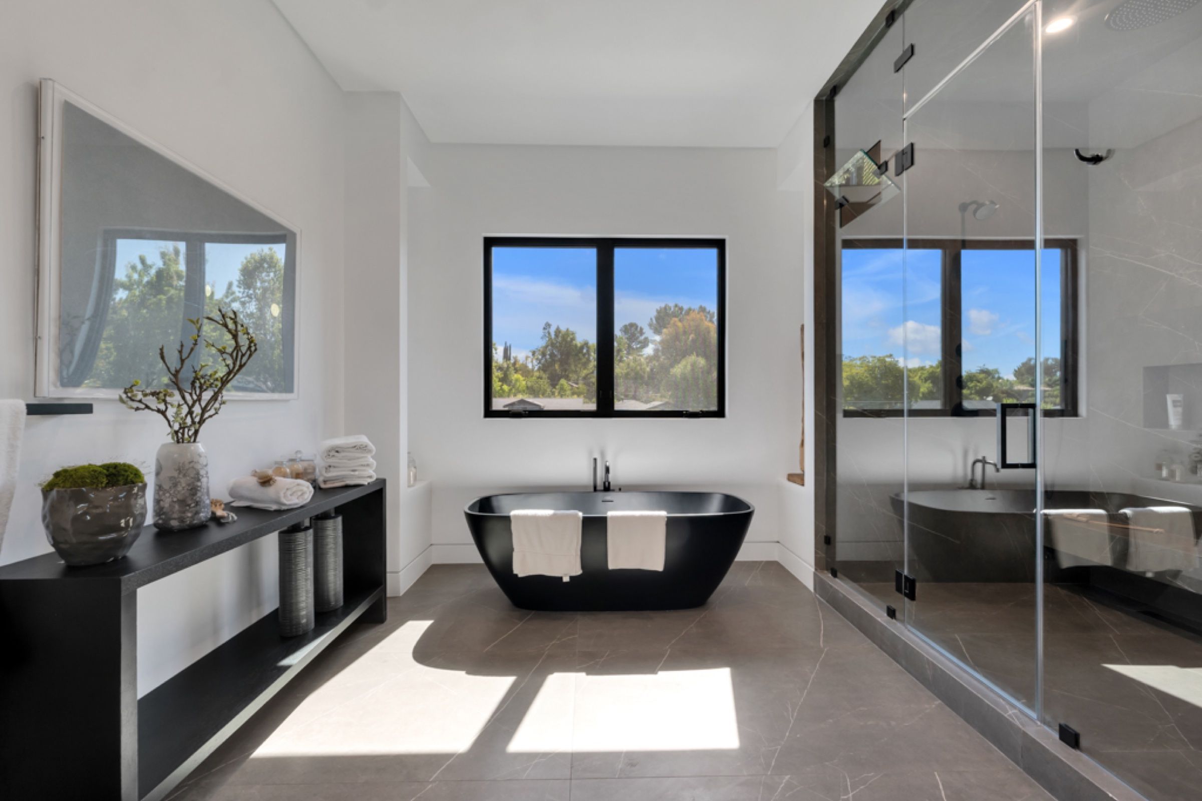 The primary bath with a freestanding tub
